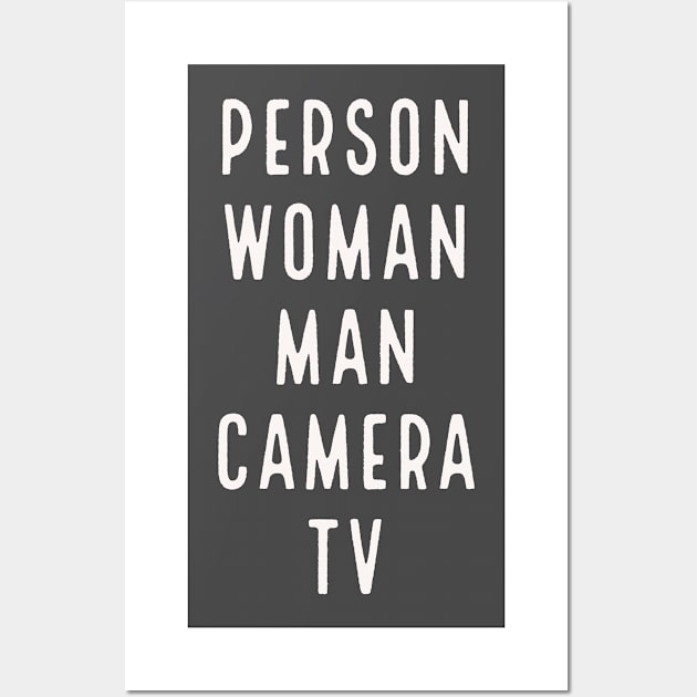 Person Woman Man Camera TV Trump Funny Cognitive Test Wall Art by amitsurti